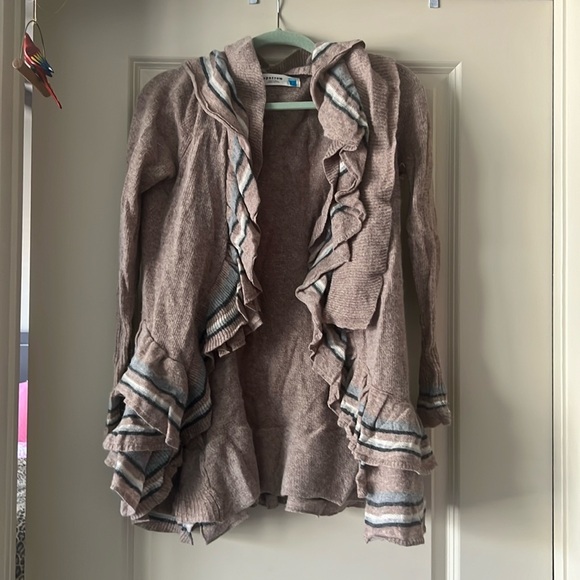 Anthropologie ruffled open front cardigan small - Picture 1 of 4